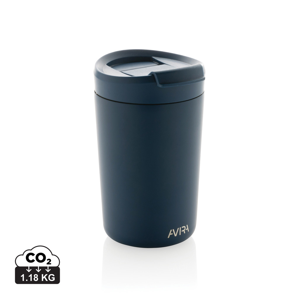 Mug publicitaire 300ml en acier recyclé AVIRA Bleu marine